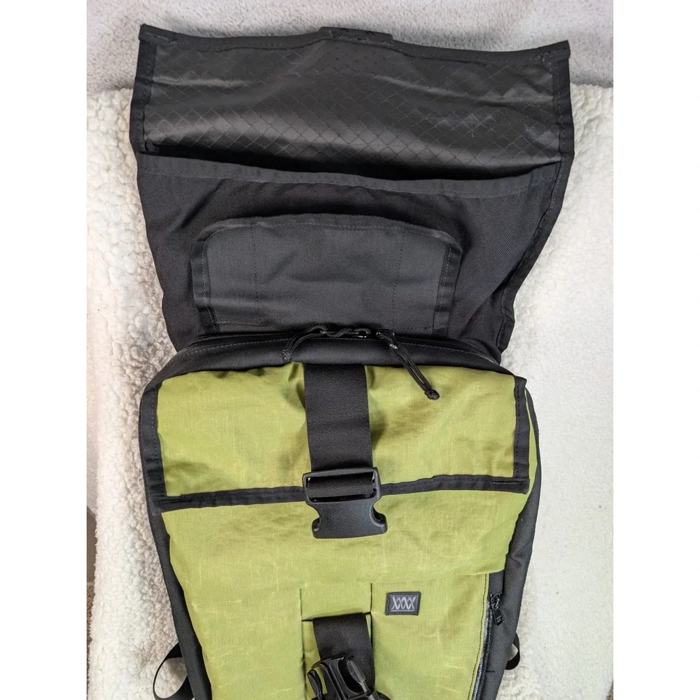 Mission Workshop Rambler Backpack Olive Green Black Expandable Made in USA